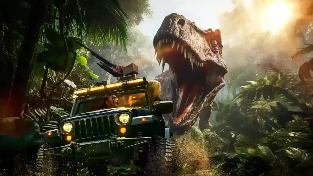 ジャングリア沖縄のアトラクション
DINOSAUR SAFARI(ダイナソーサファリ):T-REXからの極限脱出