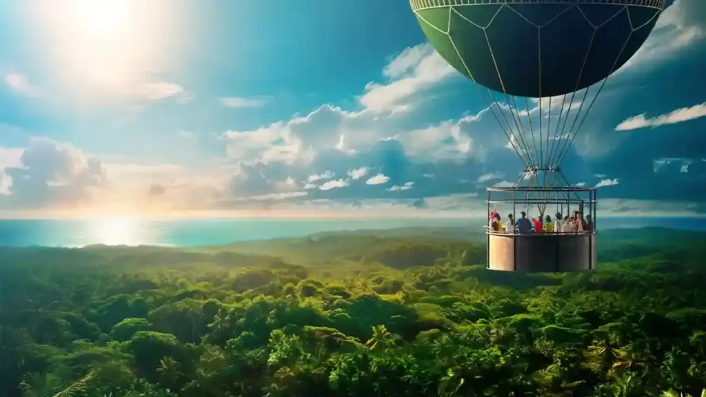 ジャングリア沖縄のアトラクション
HORIZON BALLOON(ホライゾン バルーン):360°絶景パノラマ浮遊