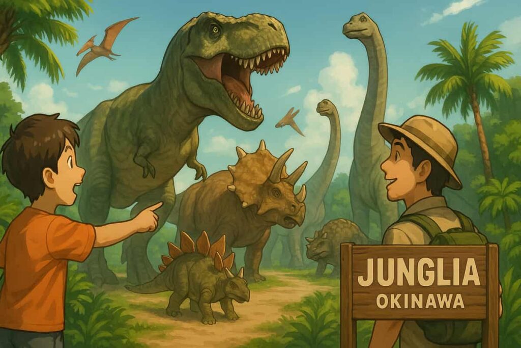 まとめ:ジャングリア沖縄でリアルな恐竜体験を楽しもう!
ジャングリア沖縄に登場する恐竜一覧、恐竜にはどこで会える?
トリケラトプス、ステゴサウルス、ティラノサウルス、ブラキオサウルス、アンキロサウルス、プテラノドン